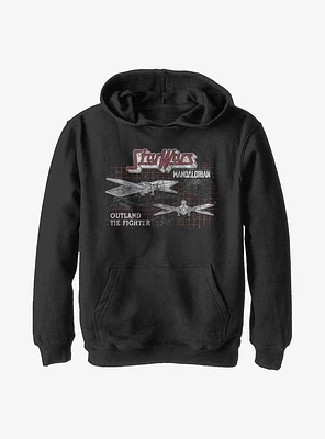 Star Wars The Mandalorian Outland Grid Youth Hoodie