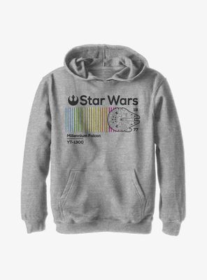 Star Wars Millennium Falcon Colored Youth Hoodie