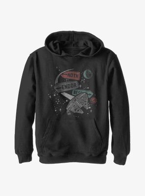 Star Wars Planet Map Youth Hoodie