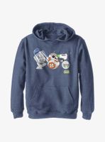 Star Wars Episode IX: The Rise Of Skywalker Cartoon Droid Lineup Youth Hoodie