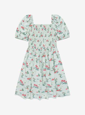 Disney the Princess and Frog Lily Pads & Flowers Smocked Dress - BoxLunch Exclusive