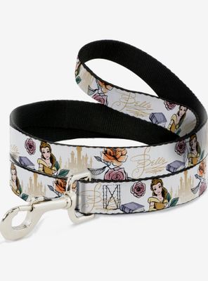 Disney Beauty And The Beast Belle Flowers Dog Leash