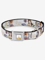 Disney Beauty And The Beast Belle Flowers Seatbelt Dog Collar