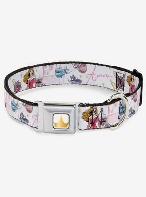 Disney Sleeping Beauty Aurora And Fairy Godmothers Seatbelt Dog Collar