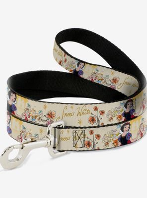 Disney Snow White And The Seven Dwarfs Flowers Yellow Dog Leash