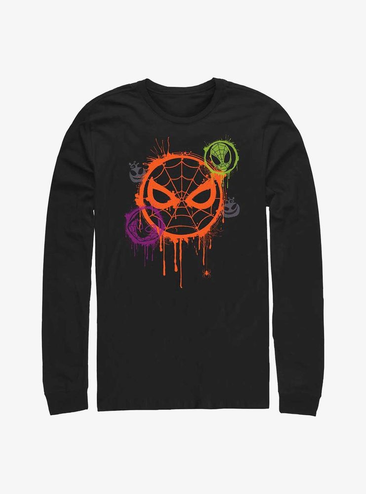 Marvel Spider-Man Spooky Spider Stencil Long-Sleeve T-Shirt