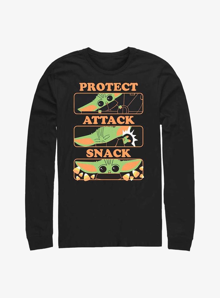 Star Wars The Mandalorian Protect And Snack Long-Sleeve T-Shirt