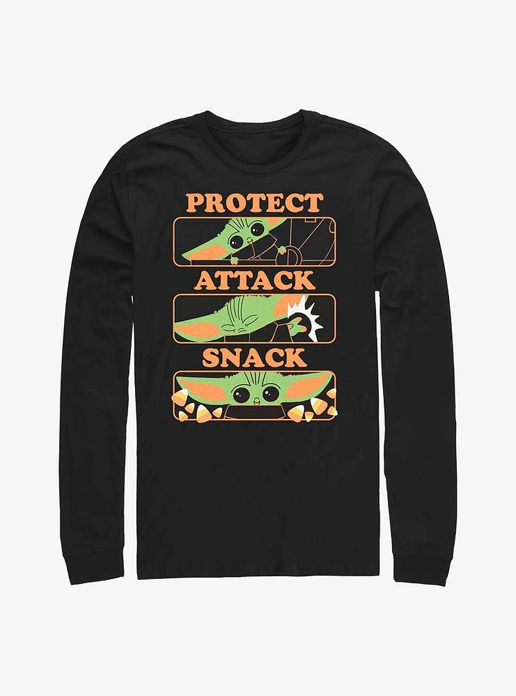Star Wars The Mandalorian Protect And Snack Long-Sleeve T-Shirt