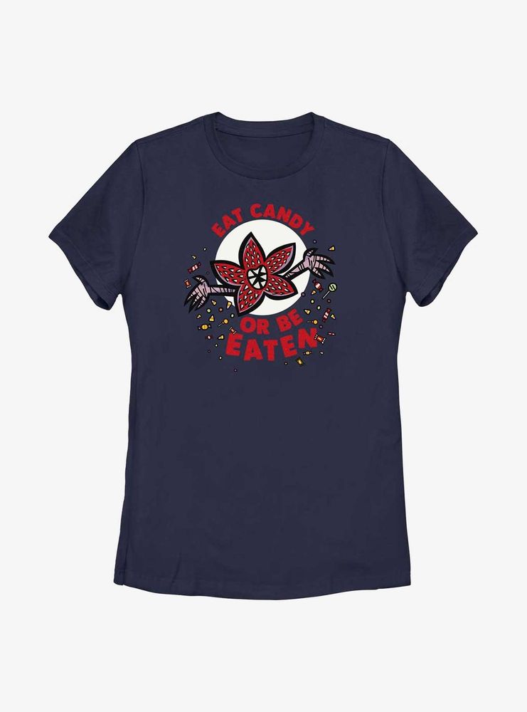 Stranger Things Eat Or Be Eaten Womens T-Shirt