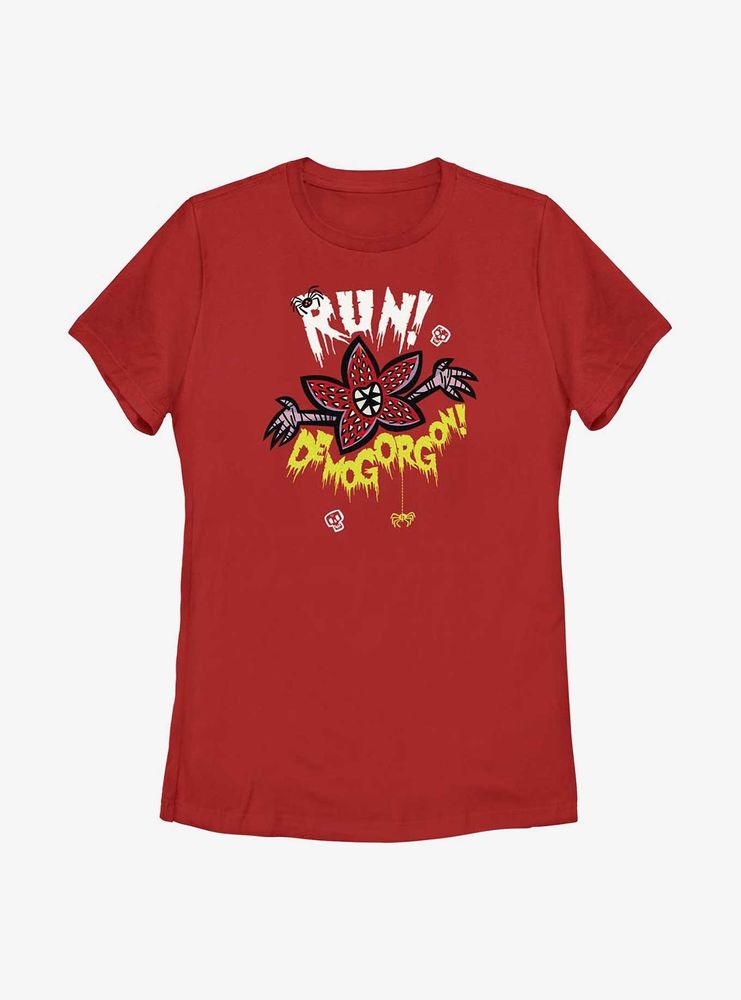 Stranger Things Run Away Womens T-Shirt