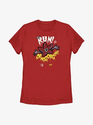 Stranger Things Run Away Womens T-Shirt