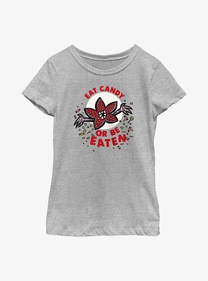 Stranger Things Eat Or Be Eaten Youth Girls T-Shirt