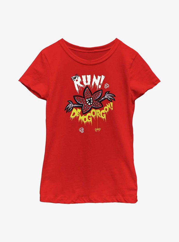 Stranger Things Run Away Youth Girls T-Shirt