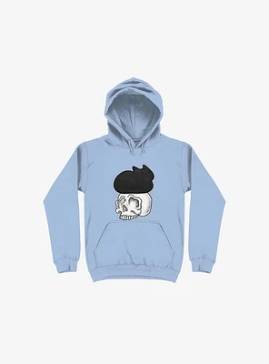 Cat Skull Light Blue Hoodie