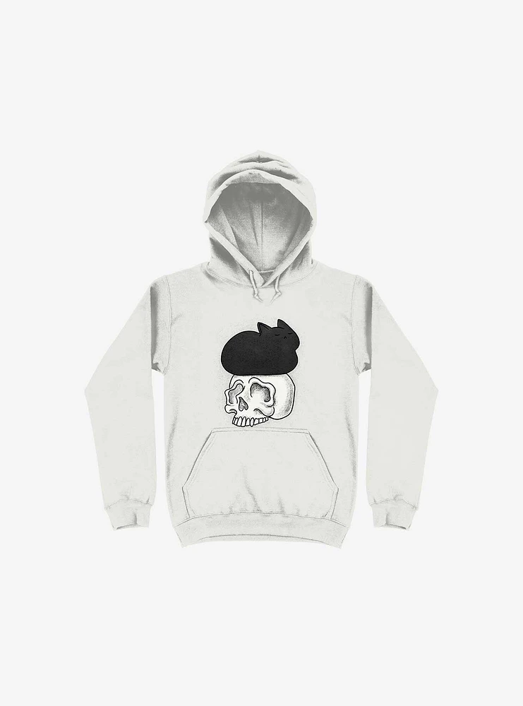 Cat Skull White Hoodie