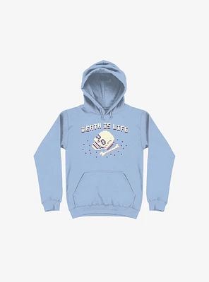 Death Is Life Skull Light Blue Hoodie