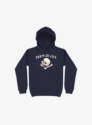 Death Is Life Skull Navy Blue Hoodie