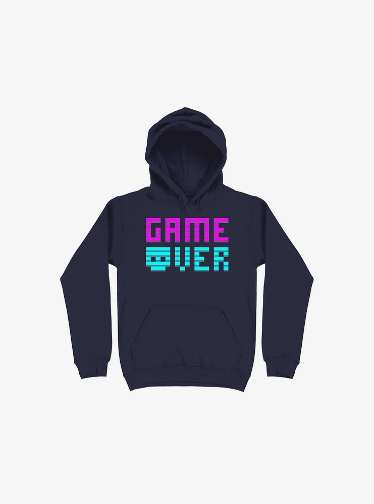 Game Over Skull Navy Blue Hoodie