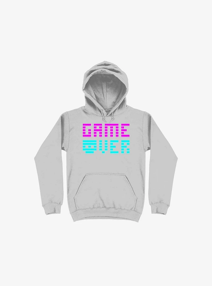 Game Over Skull Silver Hoodie