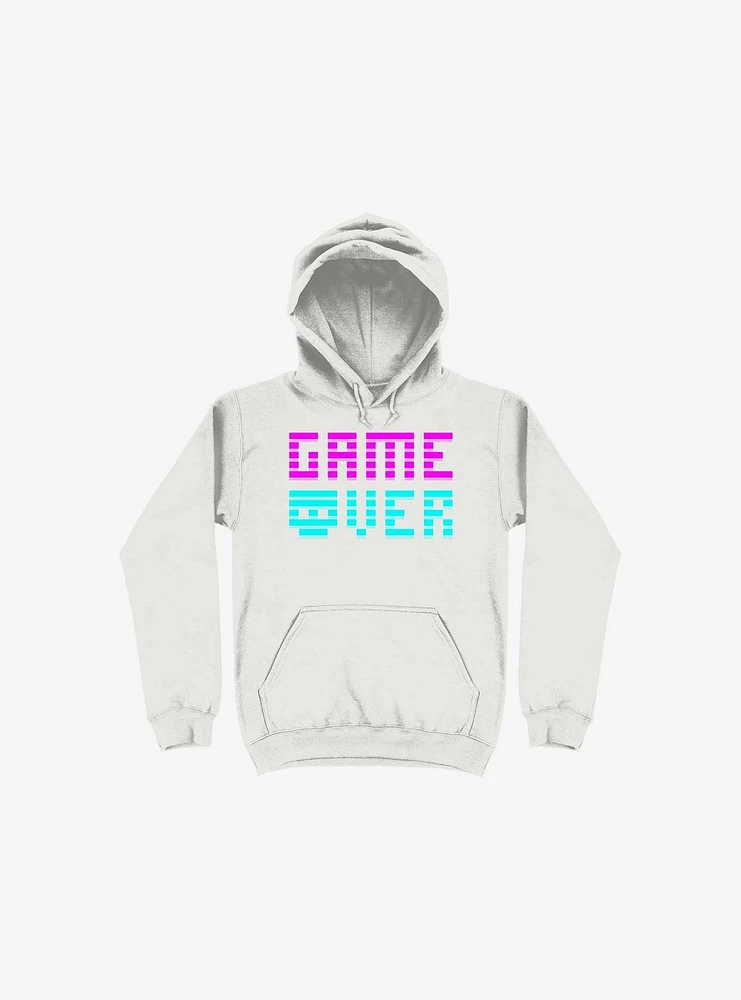 Game Over Skull White Hoodie