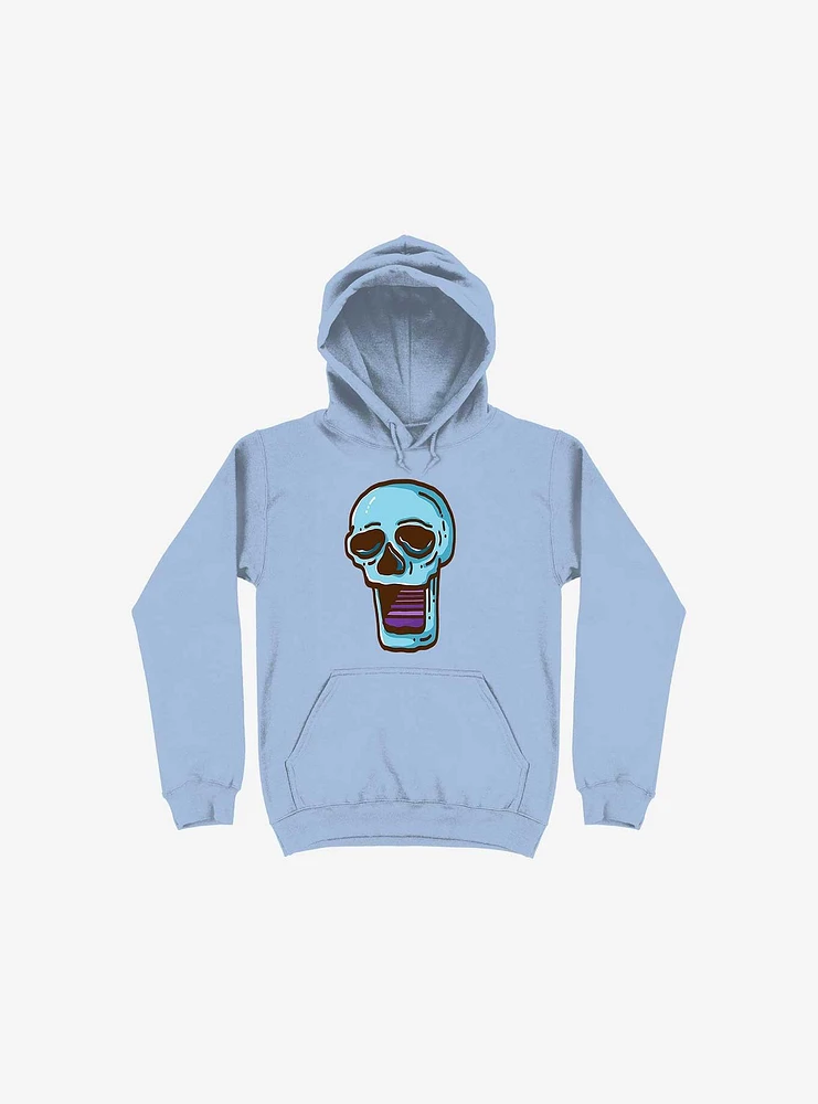 Modern Skull Light Blue Hoodie