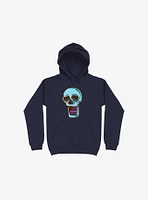 Modern Skull Navy Blue Hoodie