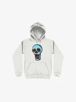 Modern Skull White Hoodie