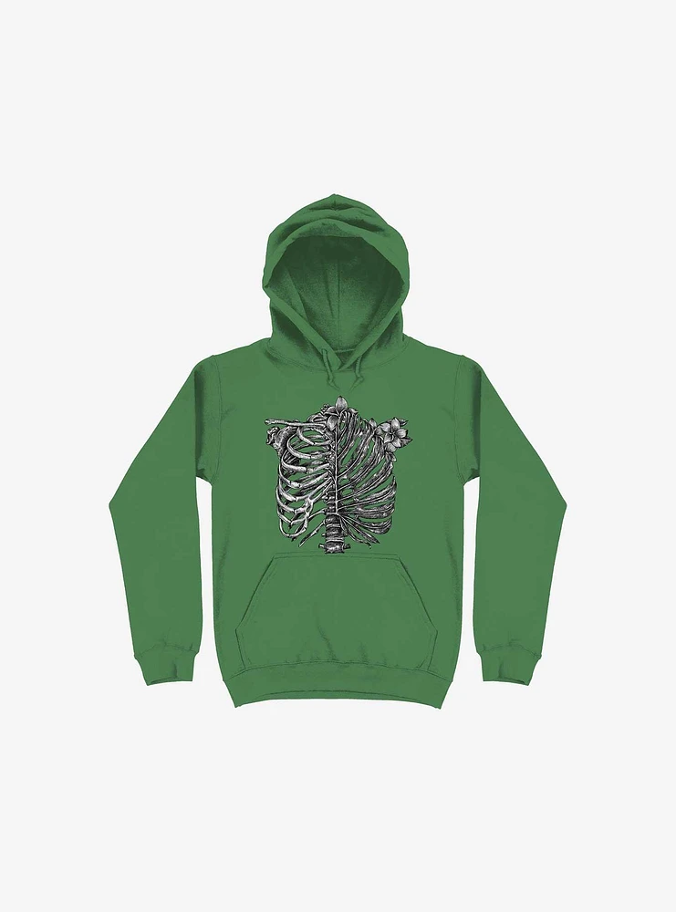 Skeleton Rib Tropical Kelly Green Hoodie