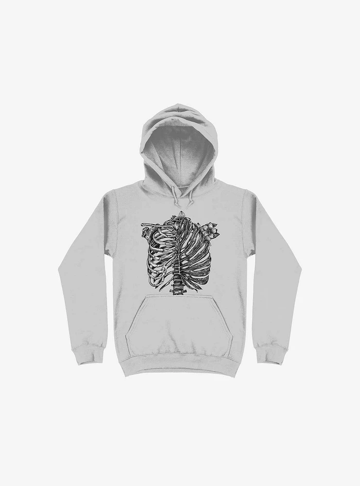 Skeleton Rib Tropical Silver Hoodie