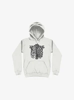 Skeleton Rib Tropical White Hoodie