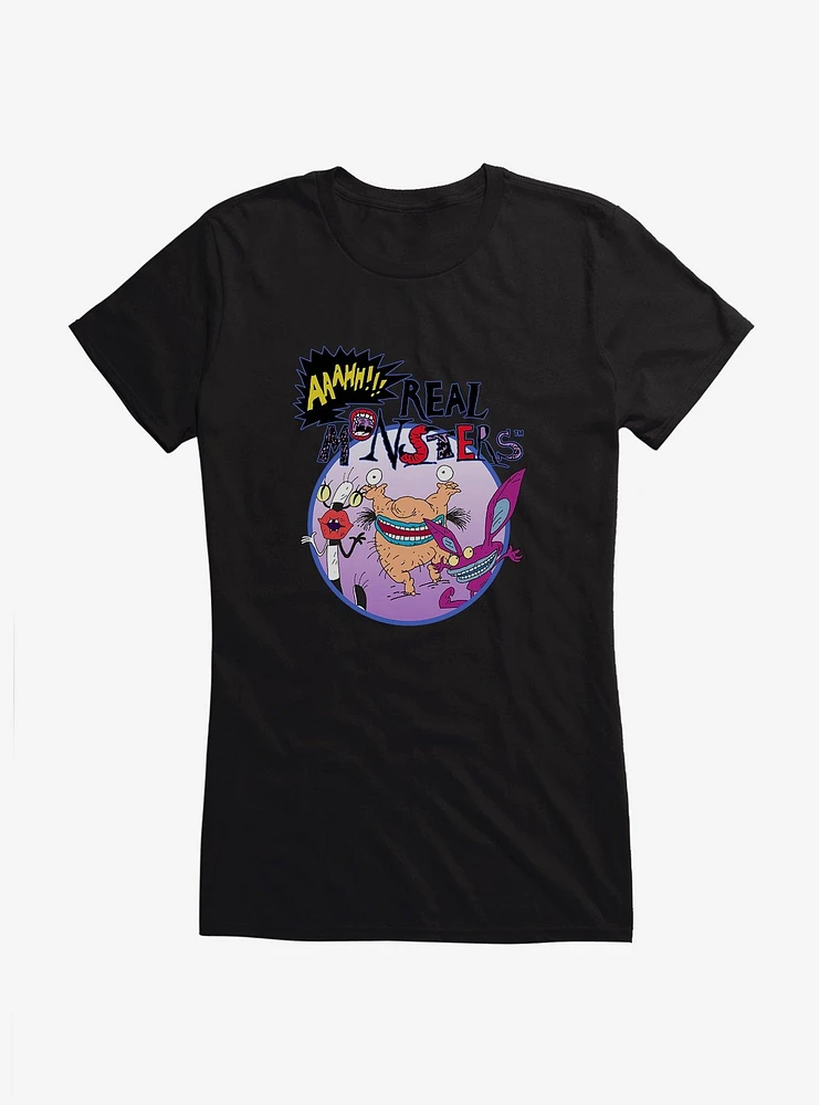 Aaahh!!! Real Monsters Group Circle Frame Girls T-Shirt