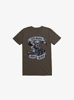 Beans & Bones Coffee Skeleton Brown T-Shirt