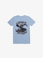 Beans & Bones Coffee Skeleton Light Blue T-Shirt