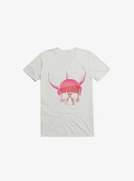 Blood Skull With Viking Helmet White T-Shirt