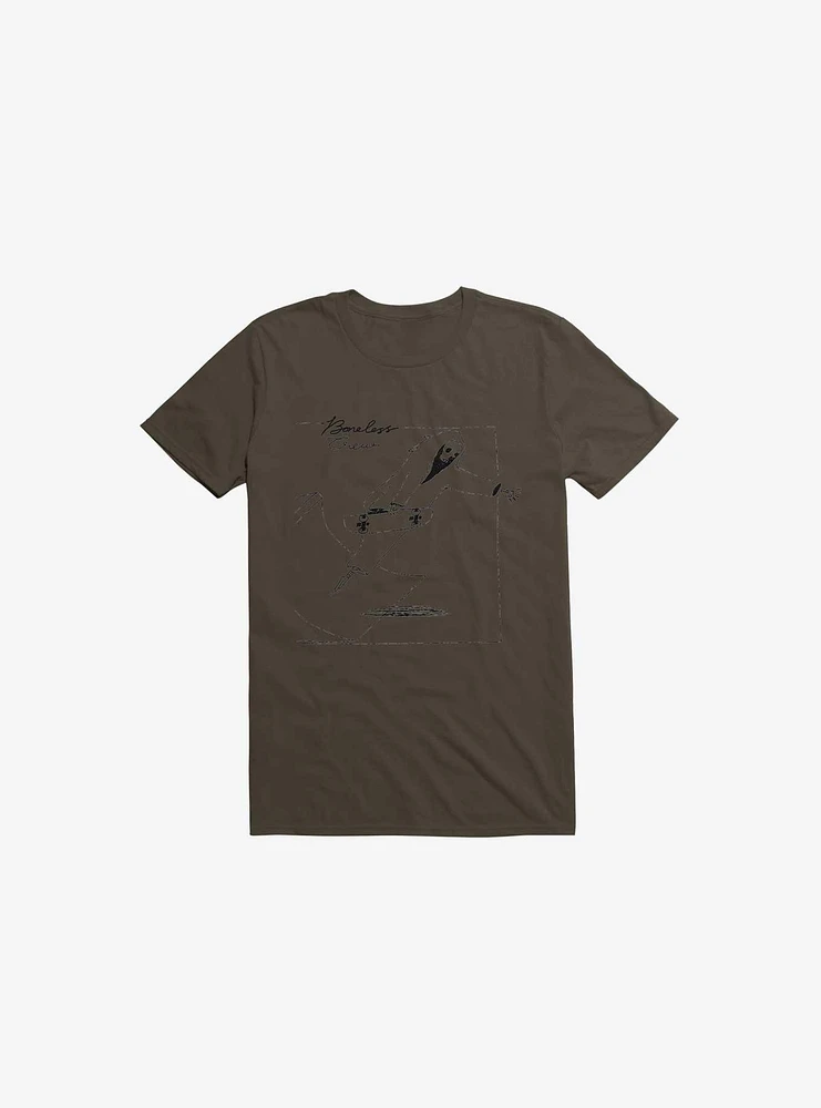 Boneless Crew Skater Skeleton Brown T-Shirt