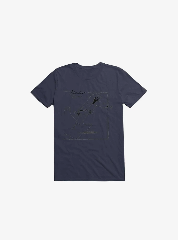 Boneless Crew Skater Skeleton Navy Blue T-Shirt