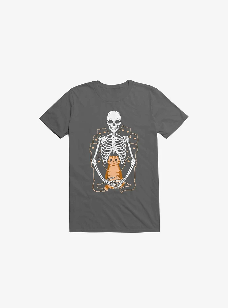 I Wish Was My Cat Skeleton Asphalt Grey T-Shirt