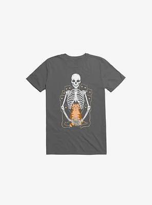 I Wish Was My Cat Skeleton Asphalt Grey T-Shirt