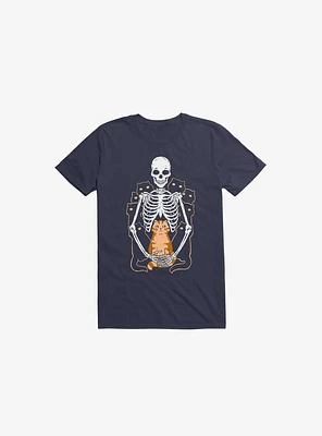 I Wish Was My Cat Skeleton Navy Blue T-Shirt