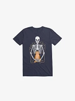 I Wish Was My Cat Skeleton Navy Blue T-Shirt