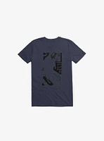 Nightclashh Skateboard Navy Blue T-Shirt