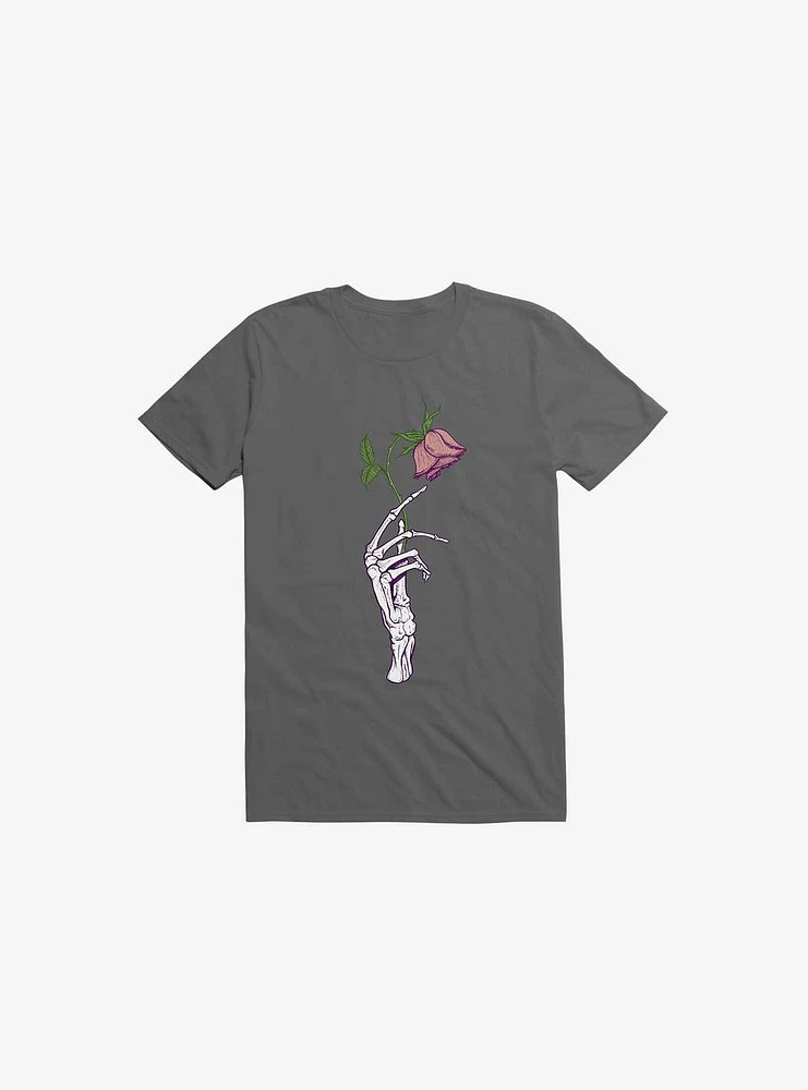 The Dead Rose Skeleton Hand Asphalt Grey T-Shirt