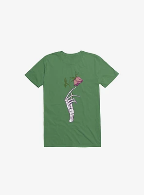 The Dead Rose Skeleton Hand Kelly Green T-Shirt