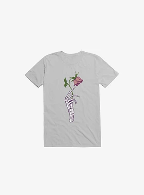 The Dead Rose Skeleton Hand Ice Grey T-Shirt