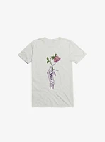 The Dead Rose Skeleton Hand White T-Shirt