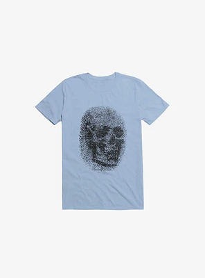 Unique And Equal Skull Fingerprint Light Blue T-Shirt