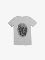 Unique And Equal Skull Fingerprint Ice Grey T-Shirt