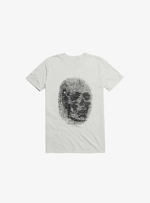 Unique And Equal Skull Fingerprint White T-Shirt