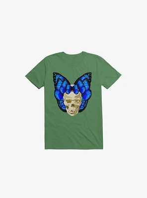 Wings Of Death Butterfly Skull Kelly Green T-Shirt