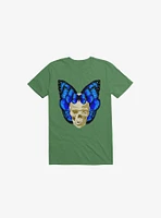 Wings Of Death Butterfly Skull Kelly Green T-Shirt